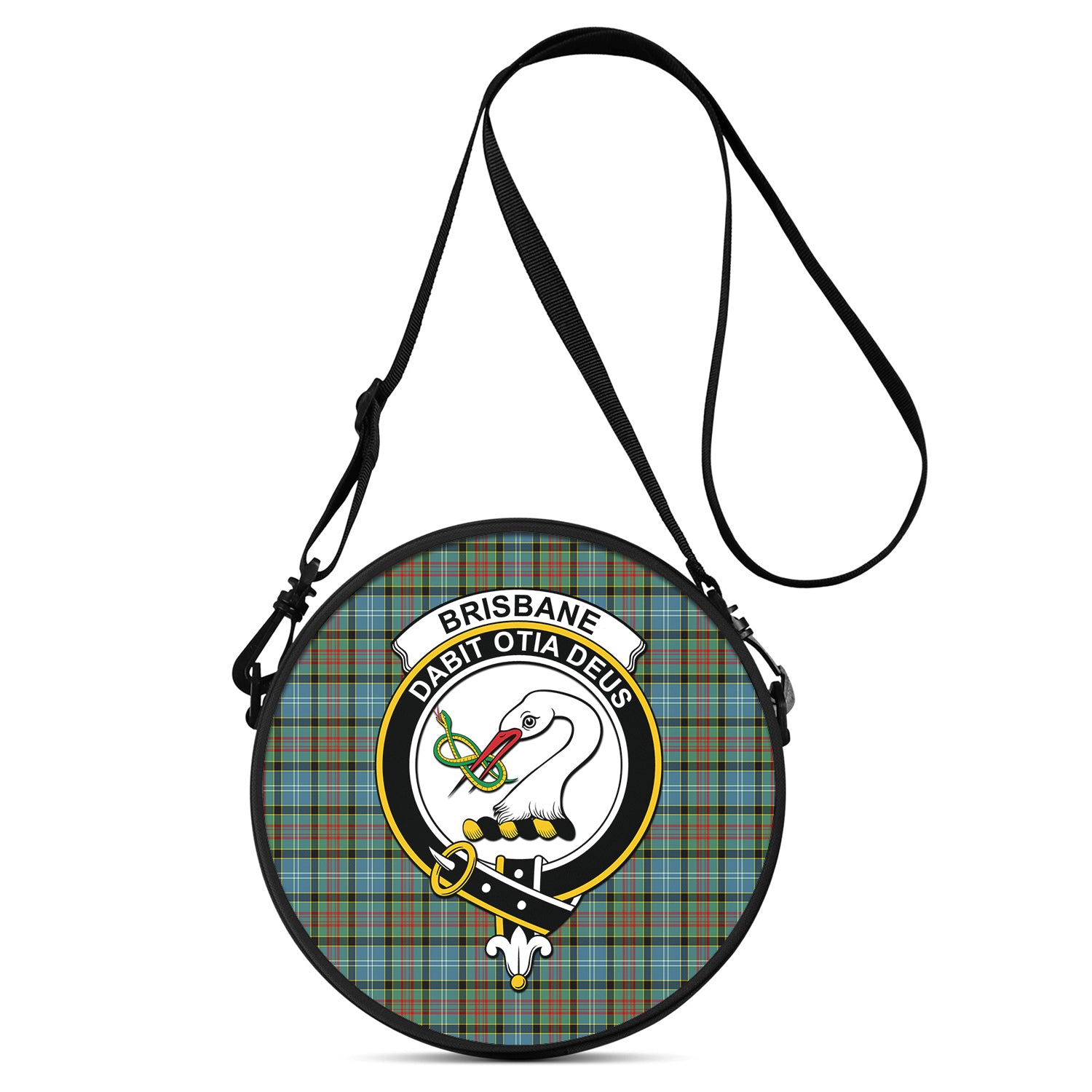 Brisbane modern Tartan Round Satchel Bags with Family Crest One Size 9*9*2.7 inch - Tartanvibesclothing