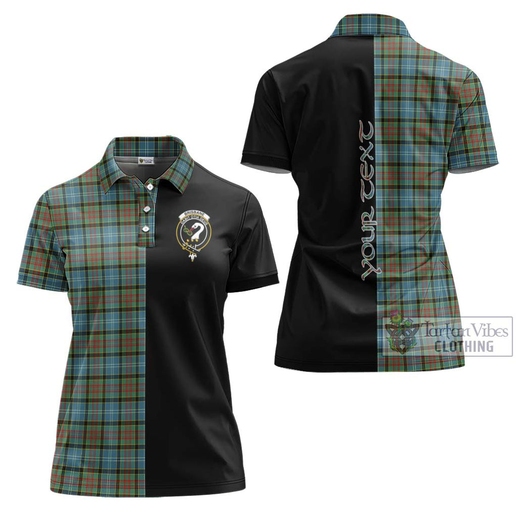 Brisbane Tartan Women's Polo Shirt with Family Crest and Half Of Me Style Women - Tartanvibesclothing Shop