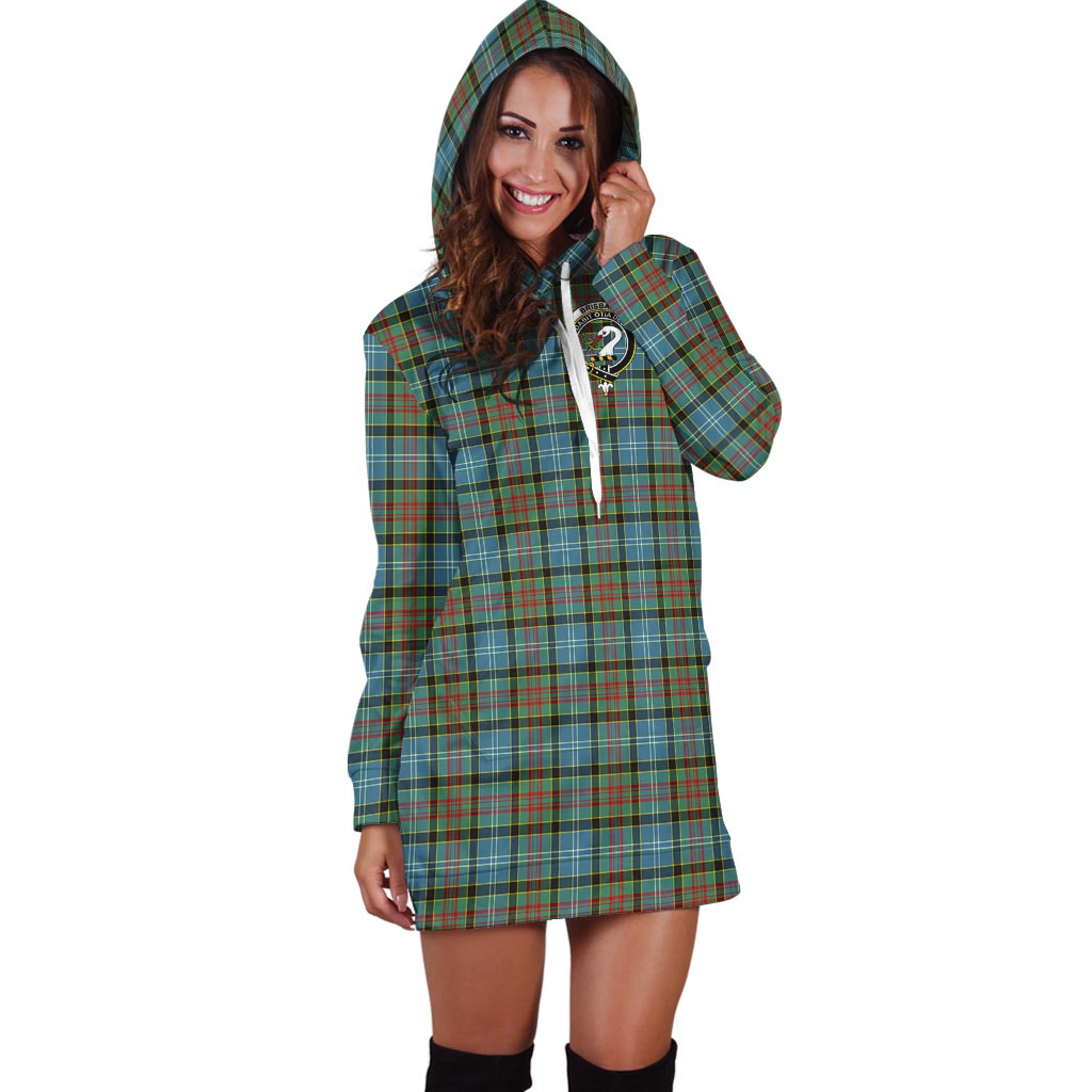 Brisbane Tartan Hoodie Dress with Family Crest - Tartan Vibes Clothing