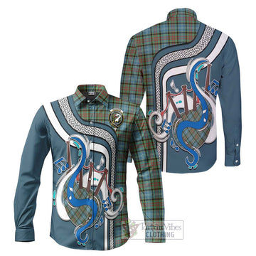 Brisbane Tartan Long Sleeve Button Shirt with Epic Bagpipe Style