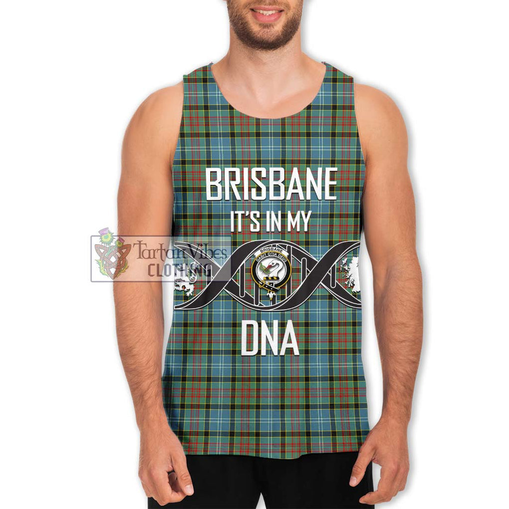 Brisbane Tartan Men's Tank Top with Family Crest DNA In Me Style Men - Tartanvibesclothing Shop