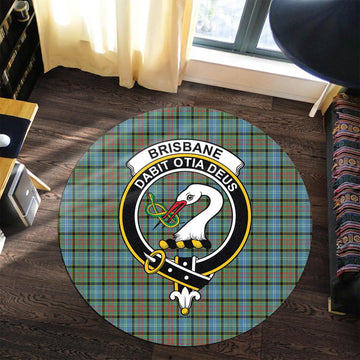 Brisbane Tartan Round Rug with Family Crest