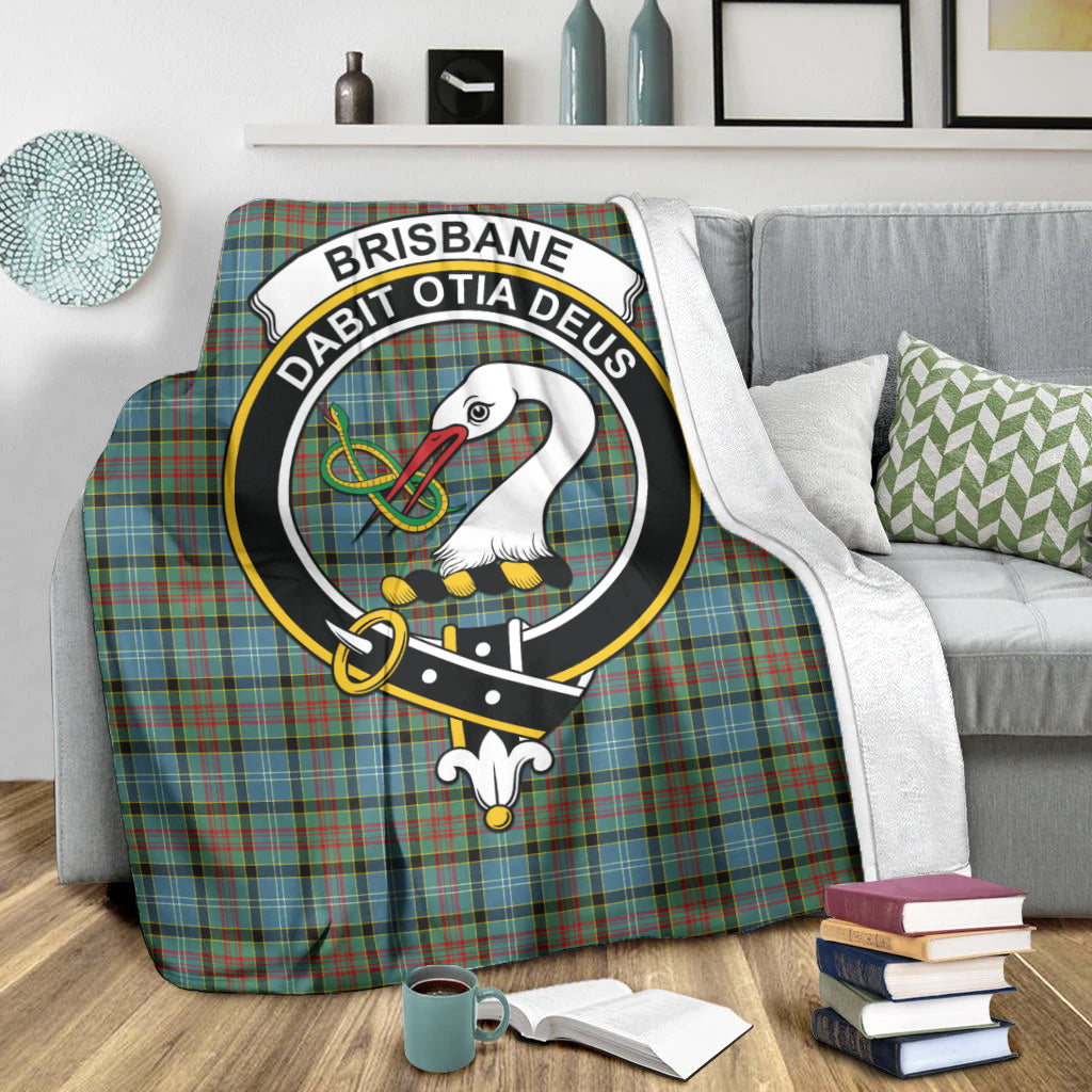 Brisbane Tartan Blanket with Family Crest X-Large 59 x 79 inches 150 x 200 cm - Tartan Vibes Clothing