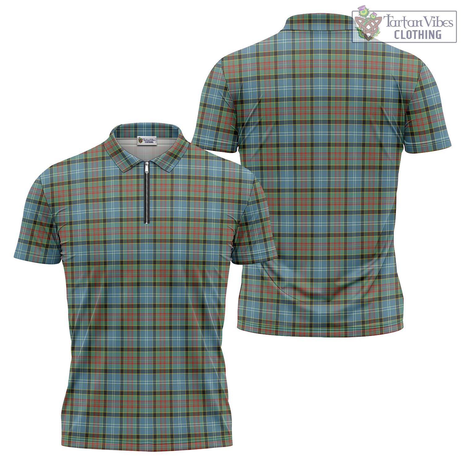 Tartan Vibes Clothing Brisbane Modern Tartan Zipper Polo Shirt