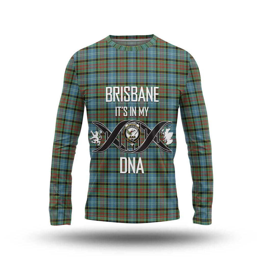 Brisbane Tartan Long Sleeve T-Shirt with Family Crest DNA In Me Style Unisex - Tartanvibesclothing Shop