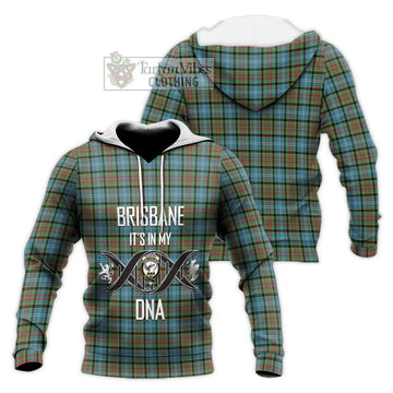 Brisbane Tartan Knitted Hoodie with Family Crest DNA In Me Style