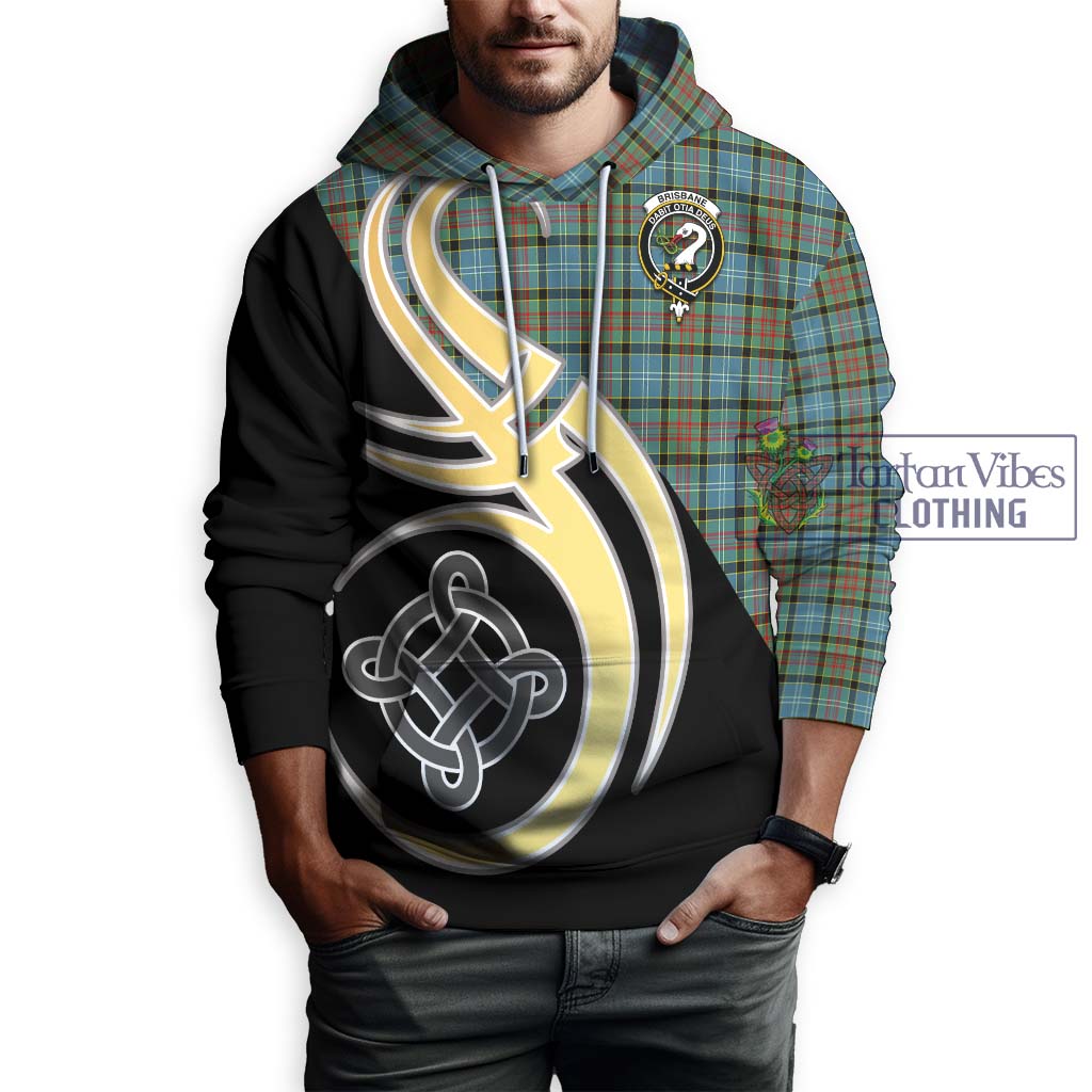 Brisbane Tartan Hoodie with Family Crest and Celtic Symbol Style Zip Hoodie - Tartan Vibes Clothing