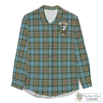 Brisbane Tartan Women's Casual Shirt with Family Crest