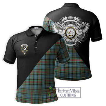 Brisbane Tartan Polo Shirt with Family Crest and Military Logo Style