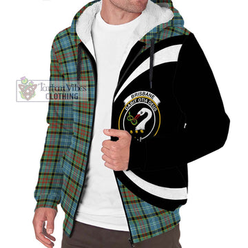 Brisbane Tartan Sherpa Hoodie with Family Crest Circle Style