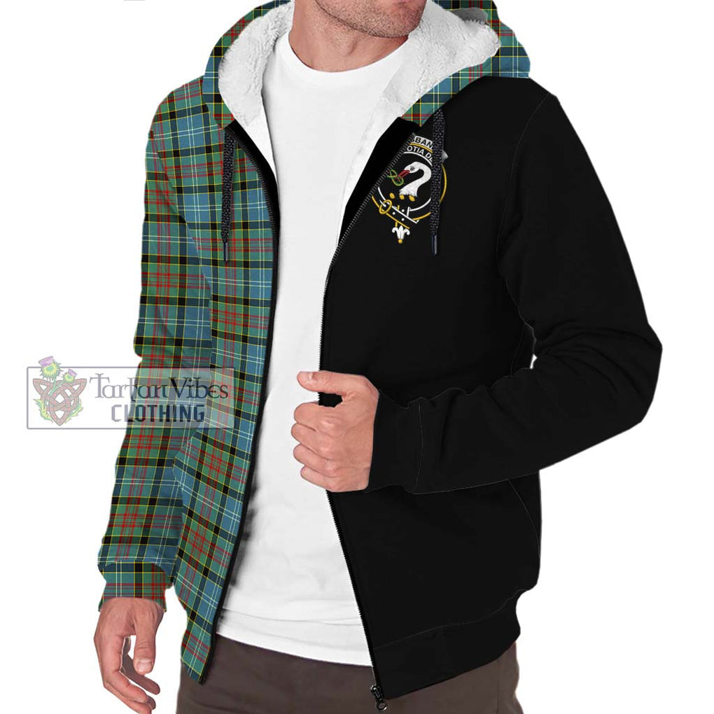 Brisbane Tartan Sherpa Hoodie with Family Crest and Half Of Me Style Unisex S - Tartanvibesclothing Shop