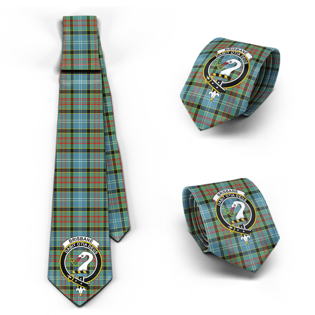 Brisbane Tartan Classic Necktie with Family Crest Necktie One Size - Tartan Vibes Clothing