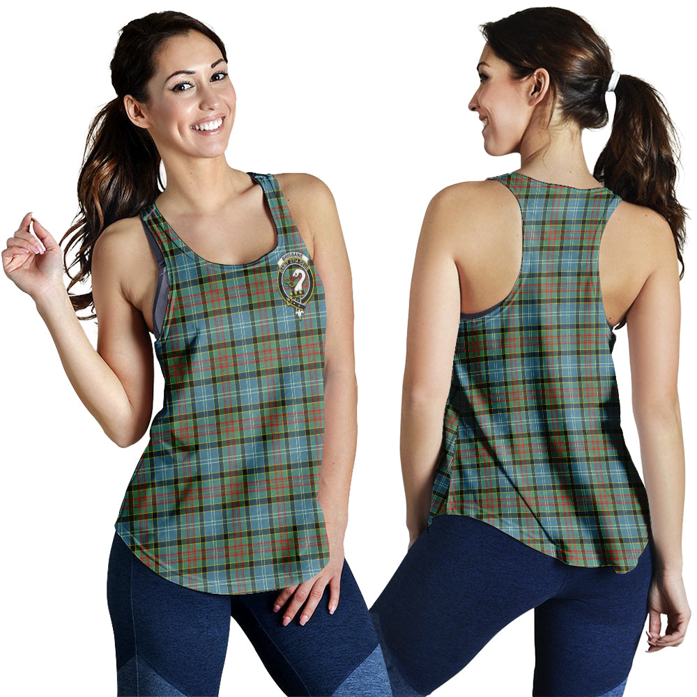 Brisbane modern Tartan Women Racerback Tanks with Family Crest - Tartanvibesclothing