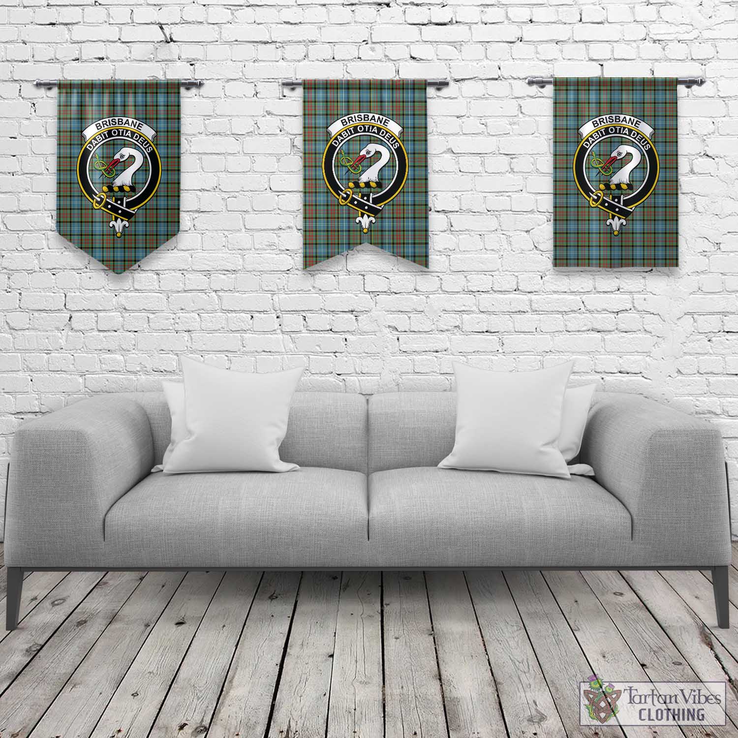 Tartan Vibes Clothing Brisbane modern Tartan Gonfalon, Tartan Banner with Family Crest