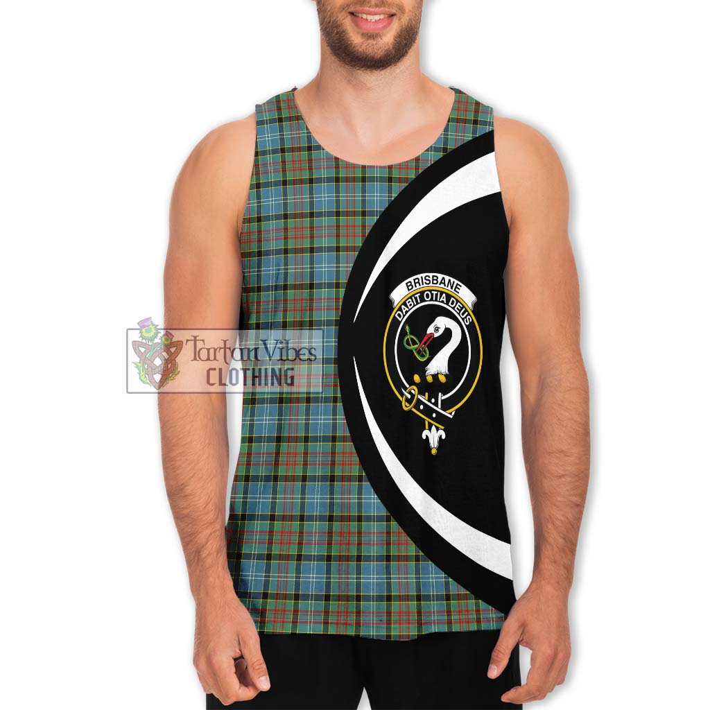 Brisbane Tartan Men's Tank Top with Family Crest Circle Style Men - Tartan Vibes Clothing