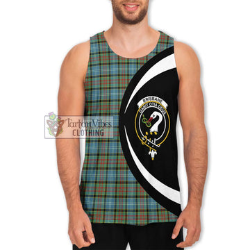 Brisbane Tartan Men's Tank Top with Family Crest Circle Style