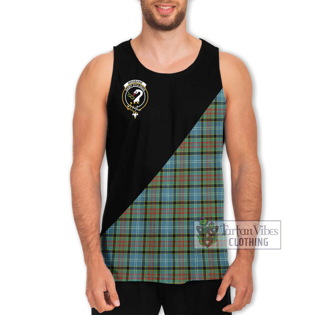 Brisbane Tartan Men's Tank Top with Family Crest and Military Logo Style Men - Tartanvibesclothing Shop