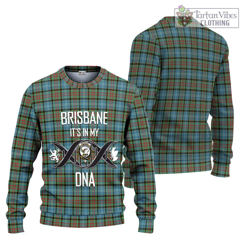 Brisbane Tartan Knitted Sweater with Family Crest DNA In Me Style Unisex - Tartanvibesclothing Shop