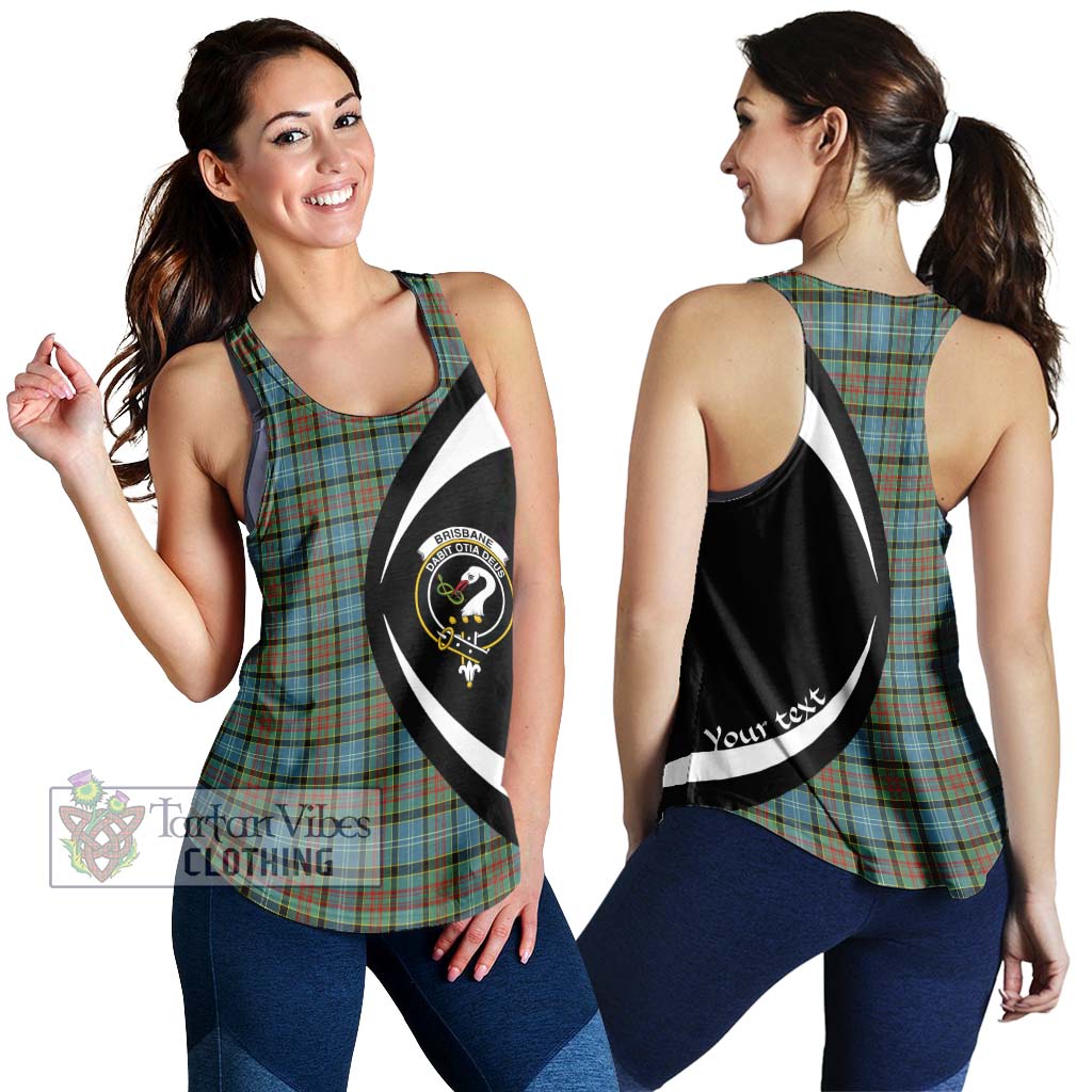 Brisbane Tartan Women's Racerback Tanks with Family Crest Circle Style 4XL - Tartan Vibes Clothing