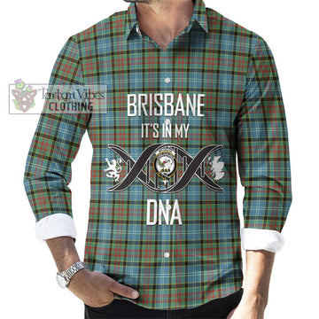 Brisbane Tartan Long Sleeve Button Shirt with Family Crest DNA In Me Style