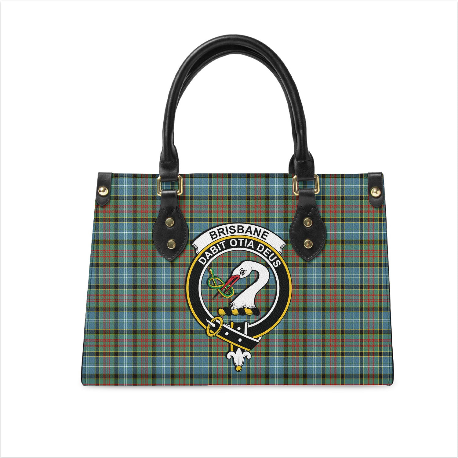 Brisbane modern Tartan Leather Bag with Family Crest One Size 29*11*20 cm - Tartanvibesclothing