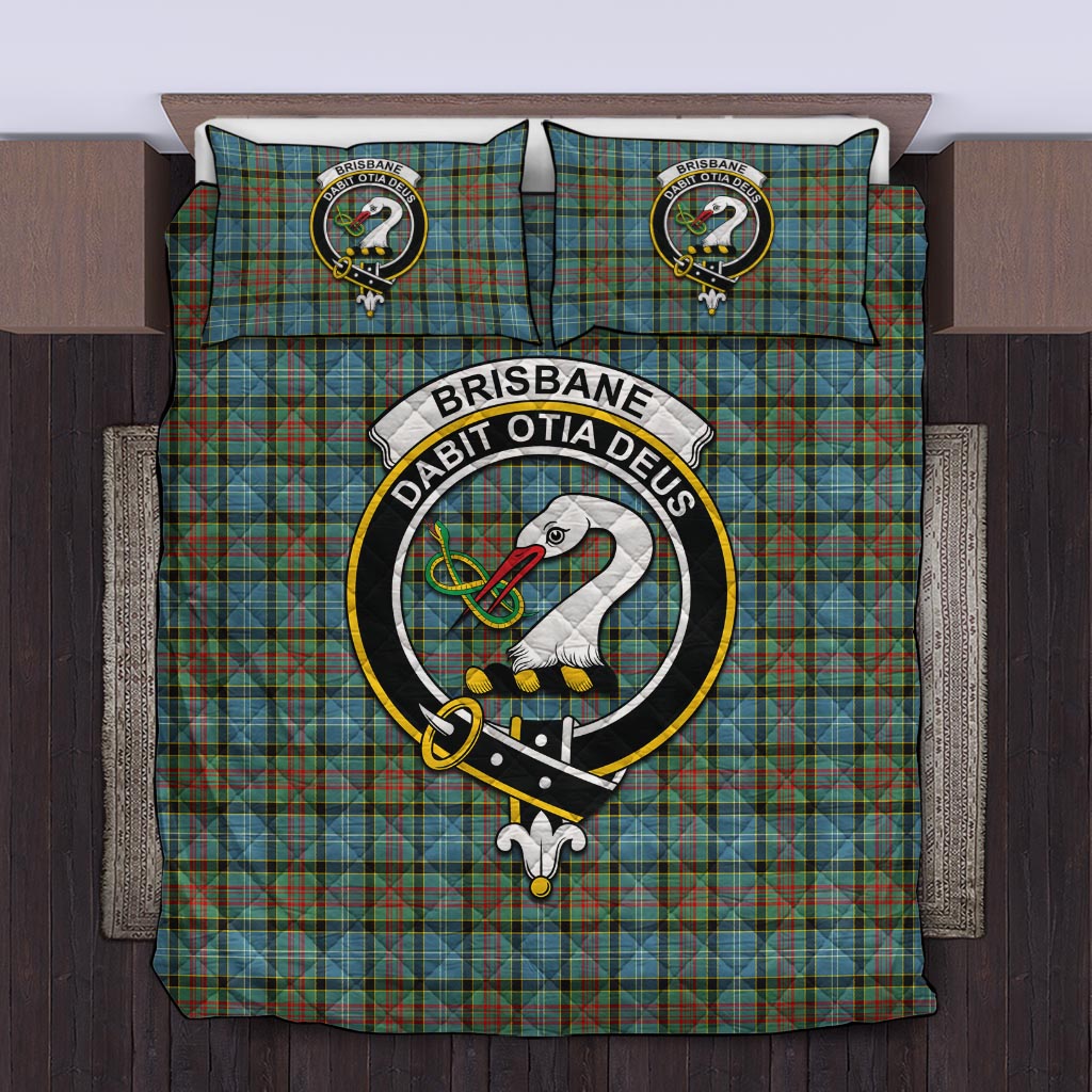 Brisbane Tartan Quilt Bed Set with Family Crest Twin - Tartan Vibes Clothing