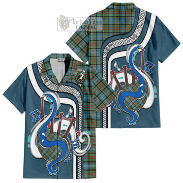 Brisbane Tartan Short Sleeve Button Shirt with Epic Bagpipe Style