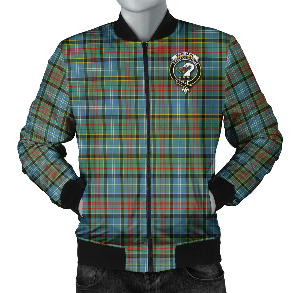 Brisbane modern Tartan Bomber Jacket with Family Crest Unisex - Tartanvibesclothing