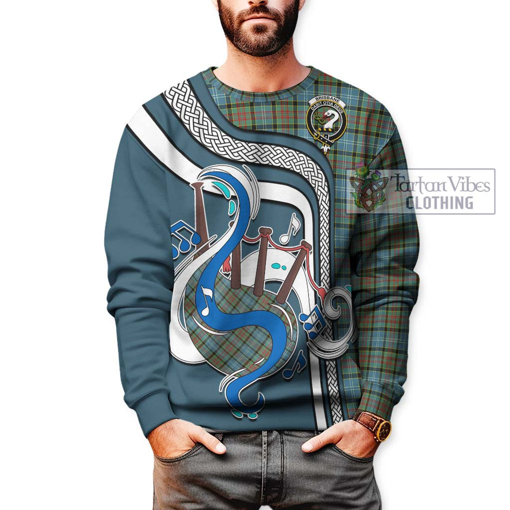 Brisbane Tartan Sweatshirt with Epic Bagpipe Style Unisex - Tartanvibesclothing Shop