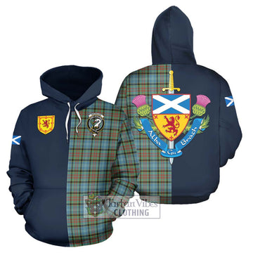 Brisbane Tartan Hoodie Alba with Scottish Lion Royal Arm Half Style