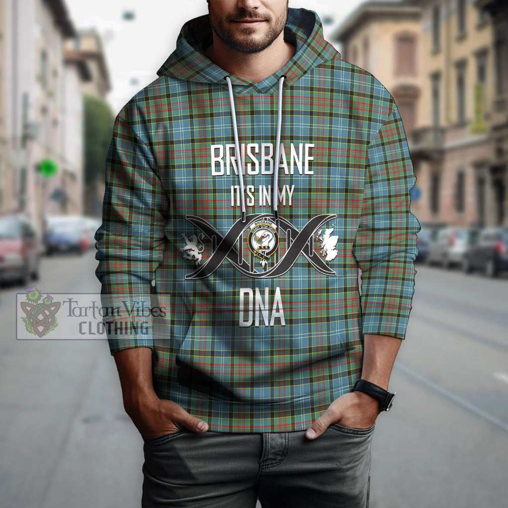 Brisbane Tartan Hoodie with Family Crest DNA In Me Style Pullover Hoodie - Tartanvibesclothing Shop