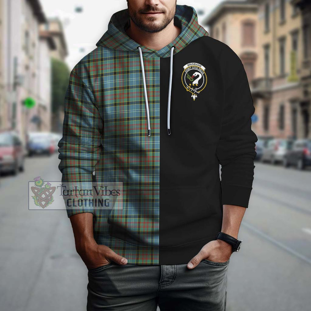 Brisbane Tartan Hoodie with Family Crest and Half Of Me Style Zip Hoodie - Tartanvibesclothing Shop