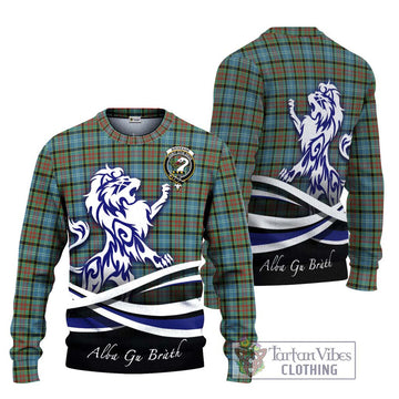 Brisbane Tartan Ugly Sweater with Alba Gu Brath Regal Lion Emblem