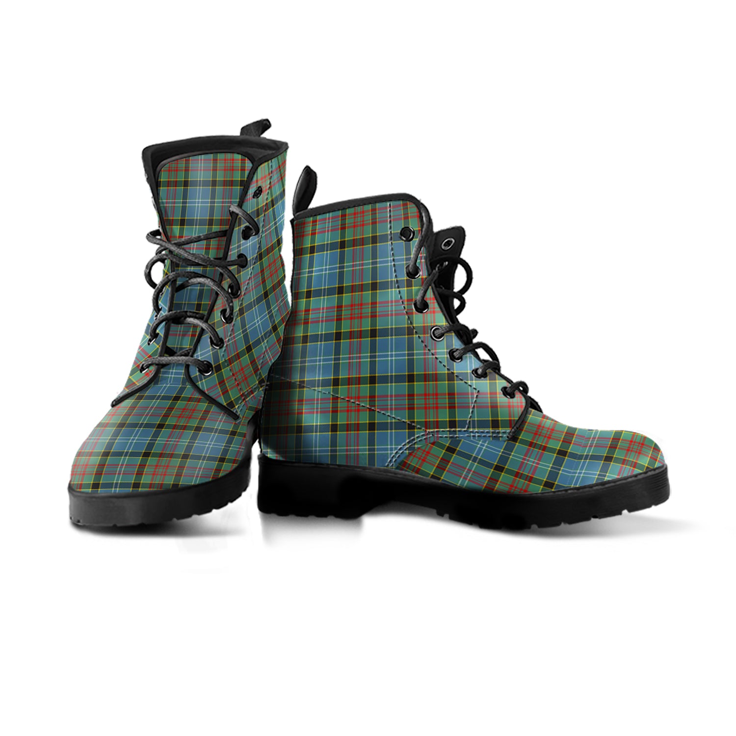 Brisbane modern Tartan Leather Boots - Tartanvibesclothing