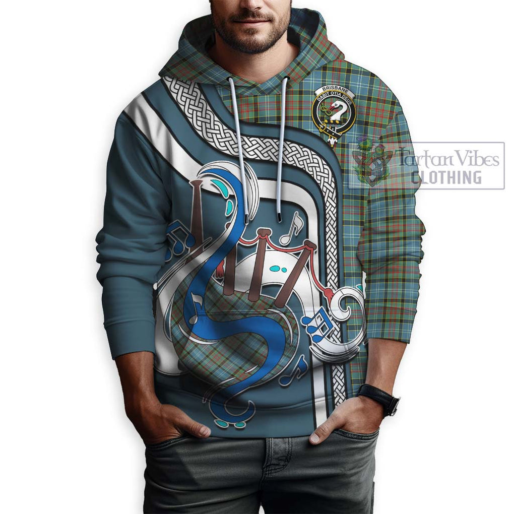 Brisbane Tartan Hoodie with Epic Bagpipe Style Zip Hoodie - Tartanvibesclothing Shop