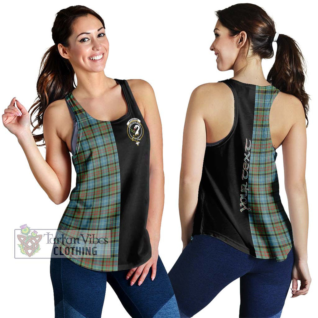 Brisbane Tartan Women's Racerback Tanks with Family Crest and Half Of Me Style 4XL - Tartanvibesclothing Shop