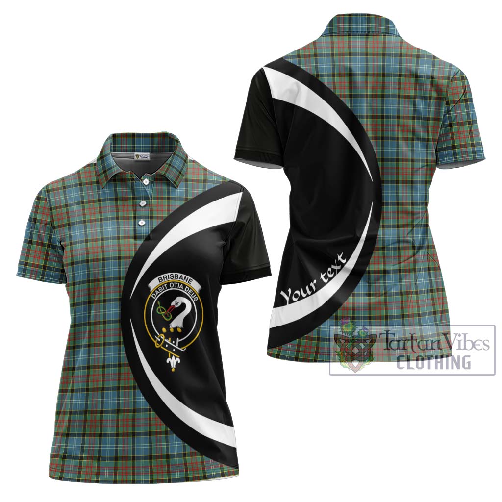 Brisbane Tartan Women's Polo Shirt with Family Crest Circle Style Women - Tartan Vibes Clothing