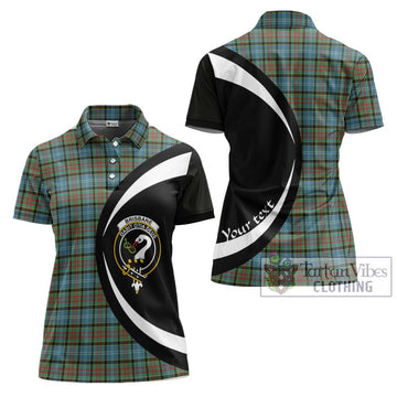 Brisbane Tartan Women's Polo Shirt with Family Crest Circle Style