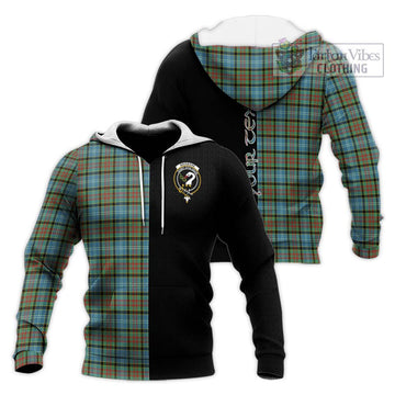 Brisbane Tartan Knitted Hoodie with Family Crest and Half Of Me Style