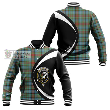 Brisbane Tartan Baseball Jacket with Family Crest Circle Style