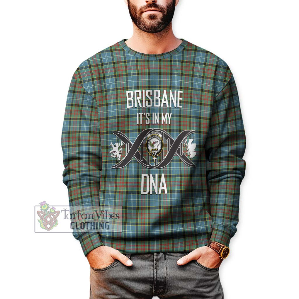 Brisbane Tartan Sweatshirt with Family Crest DNA In Me Style Unisex - Tartanvibesclothing Shop