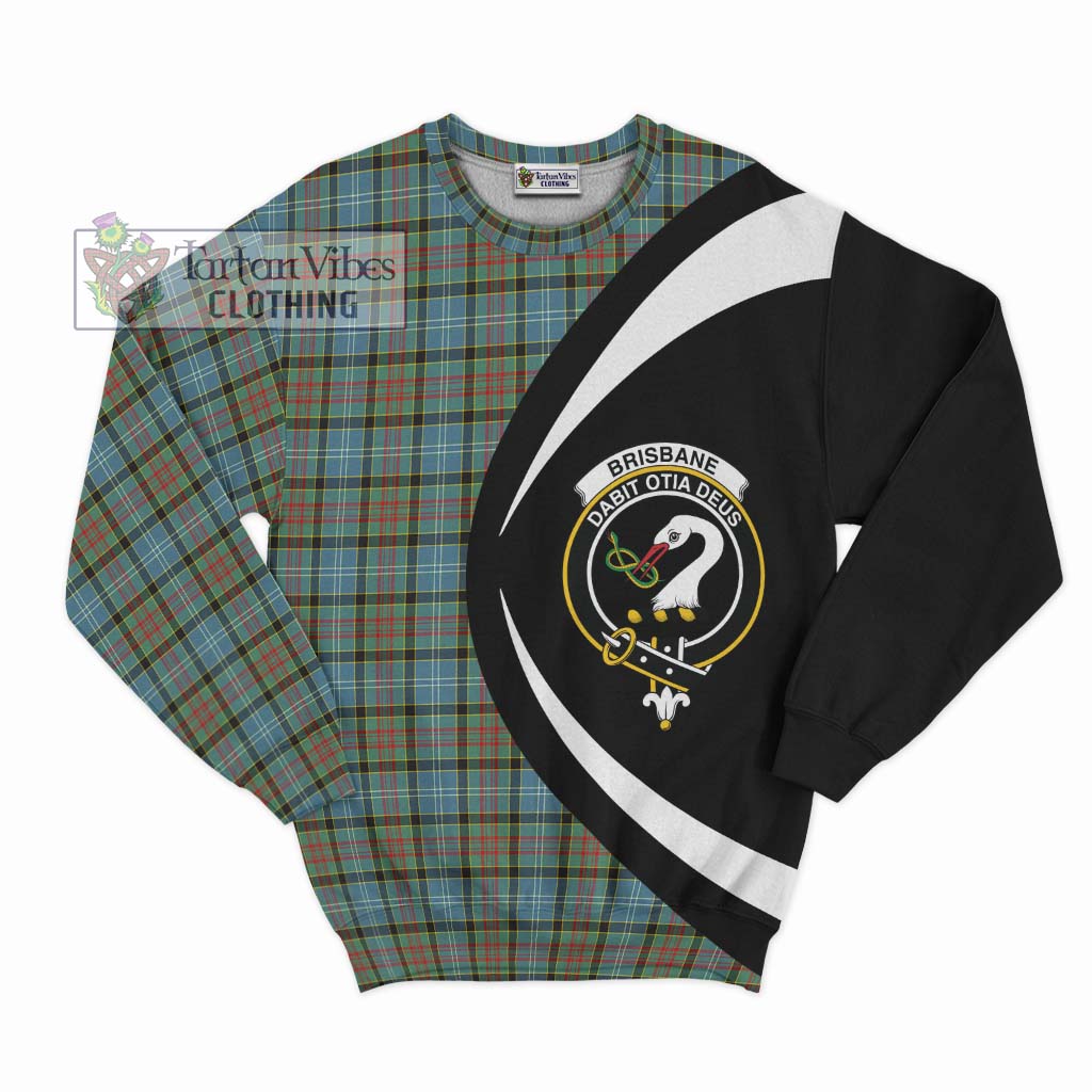 Brisbane Tartan Sweatshirt with Family Crest Circle Style Unisex - Tartan Vibes Clothing