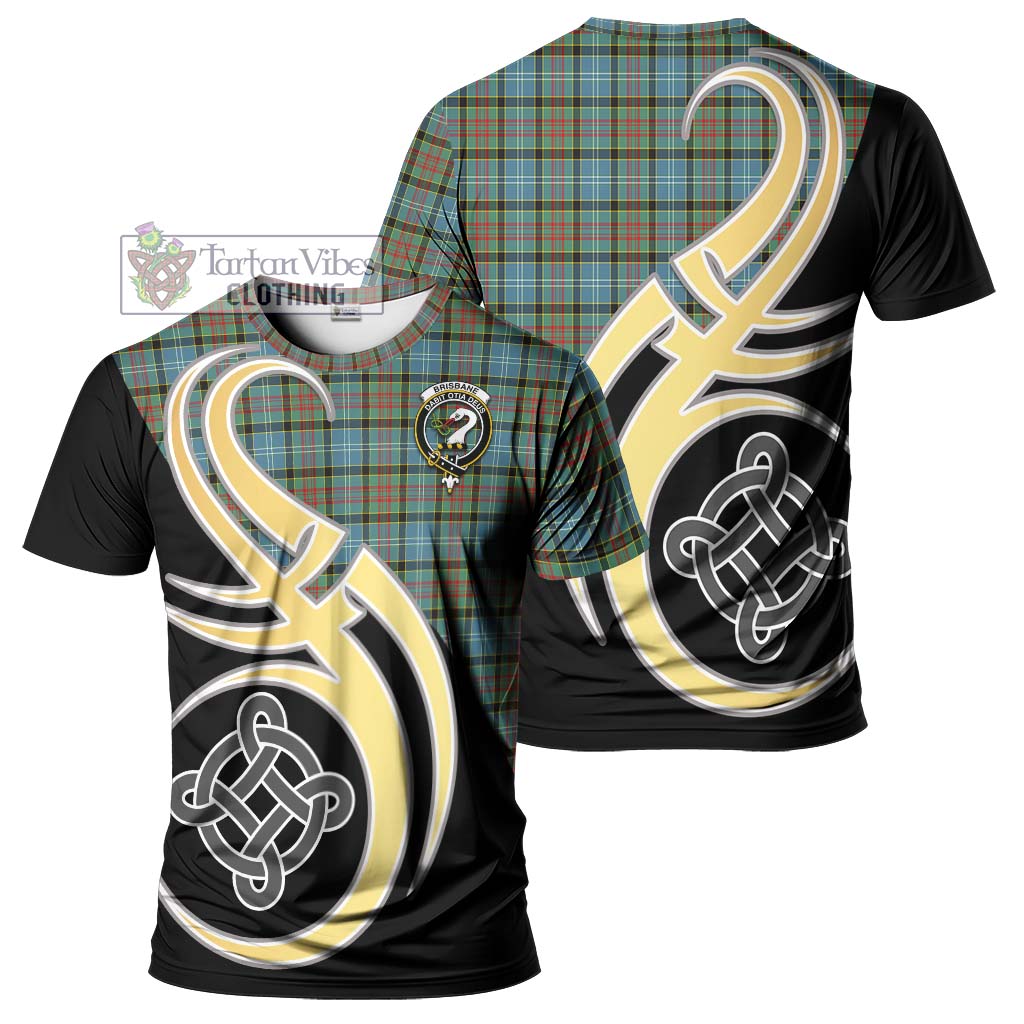 Tartan Vibes Clothing Brisbane Modern Tartan T-Shirt with Family Crest and Celtic Symbol Style