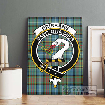 Brisbane Tartan Canvas Print Wall Art with Family Crest