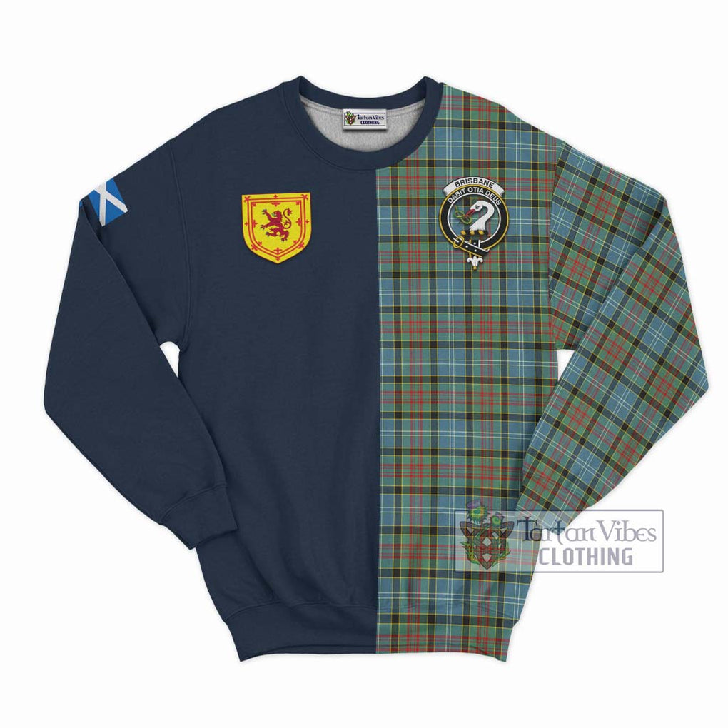 Tartan Vibes Clothing Brisbane Modern Tartan Sweatshirt with Scottish Lion Royal Arm Half Style