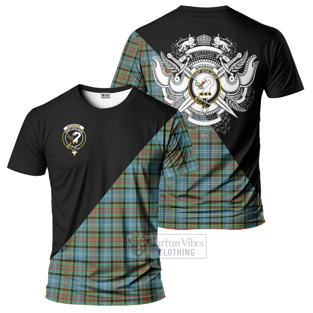 Brisbane Tartan T-Shirt with Family Crest and Military Logo Style Kid's Shirt - Tartanvibesclothing Shop