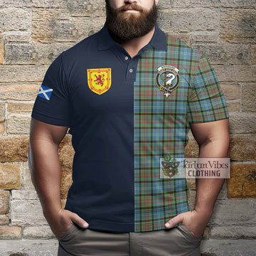 Brisbane Tartan Polo Shirt Alba with Scottish Lion Royal Arm Half Style