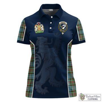 Brisbane Tartan Women's Polo Shirt with Family Crest and Lion Rampant Vibes Sport Style