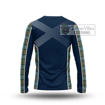 Brisbane Tartan Long Sleeve T-Shirt with Family Crest and Lion Rampant Vibes Sport Style