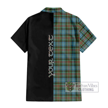 Brisbane Tartan Short Sleeve Button Shirt with Family Crest and Half Of Me Style